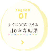 すぐに実感できる明らかな結果と技術力